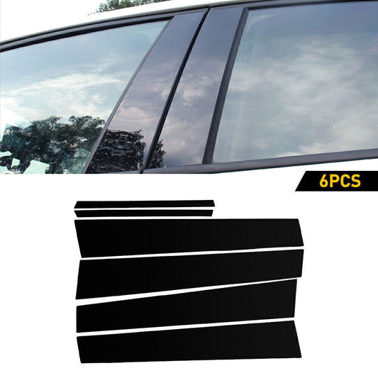 for Corolla for Toyota 09-13 6P Piano Black Look Pillar Posts Door Window Strip Trim