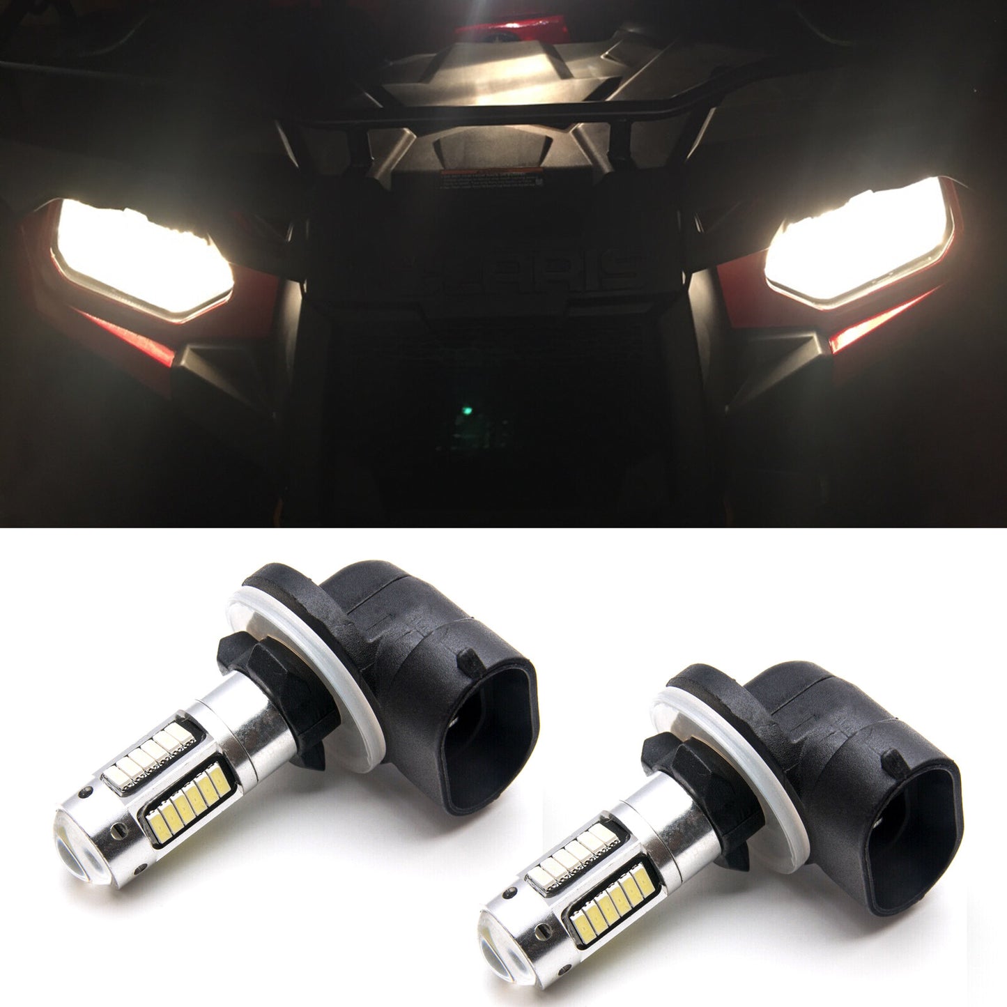 Suitable for Polaris Sportsman 400 800 white 881 LED headlight bulbs (high and low beam lights)