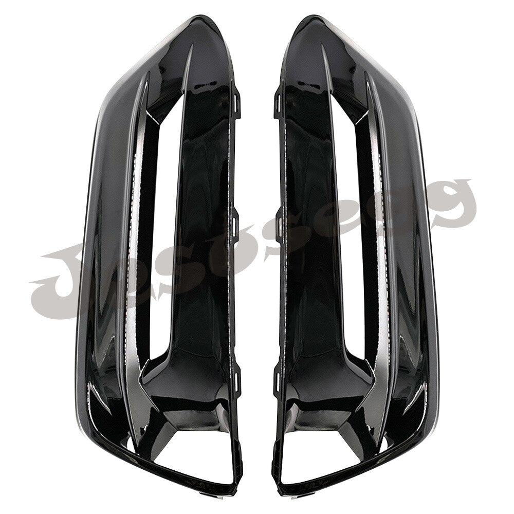 Right+Left for Honda for Accord 18-20 Bright black Bumper Bezels Fog Light Cover Q
