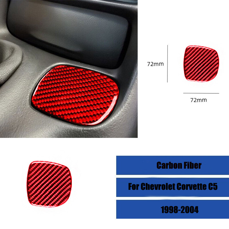 Carbon fiber car cup holder panel decorative sticker for Corvette C5- n