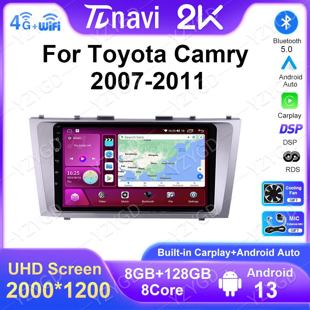 for Toyota for Camry 6 XV 40 2007-2011 Android Car Radio Player Carplay GPS Screen