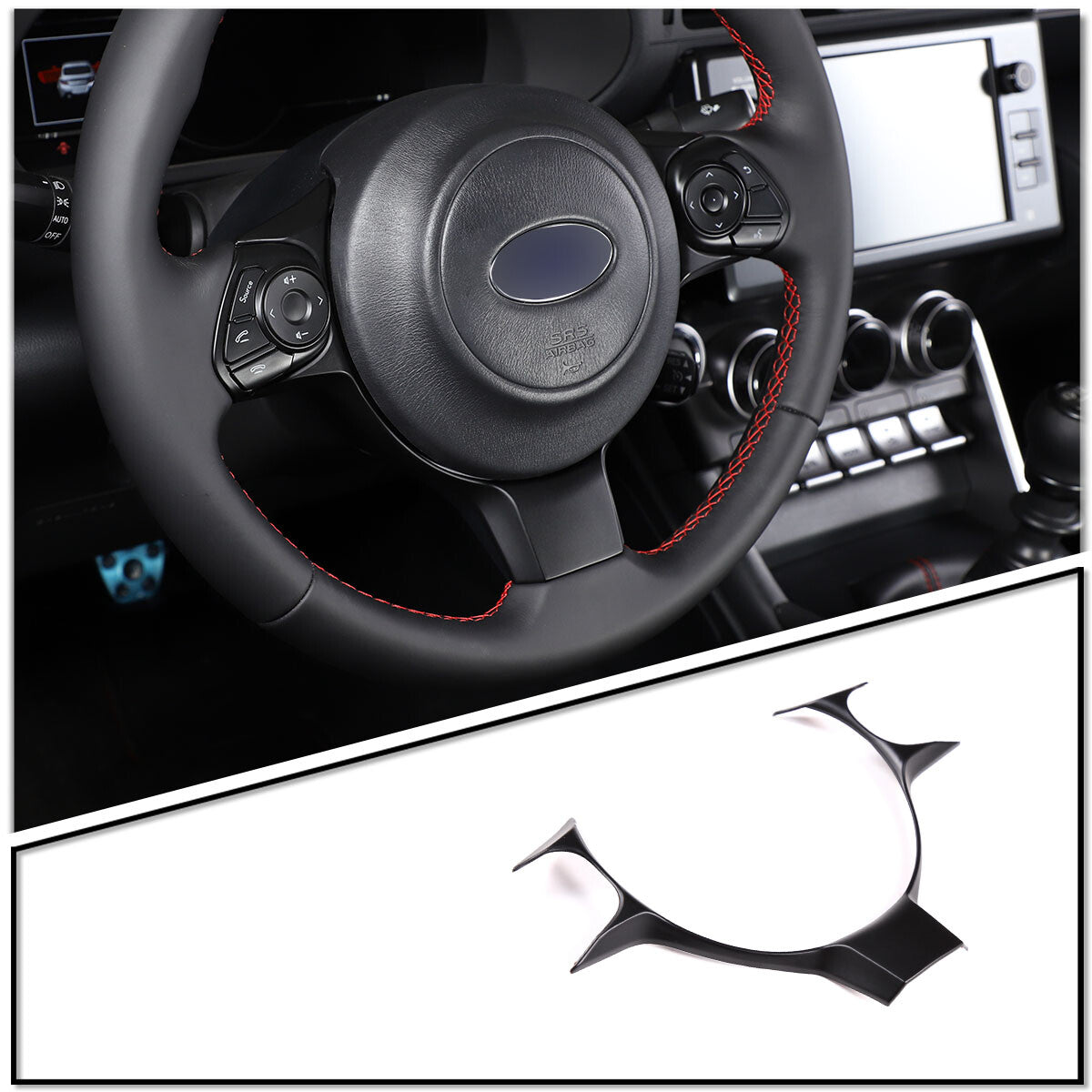 ABS carbon fiber child safety lock panel decorative cover suitable for Corvette C6 2005-2013- v