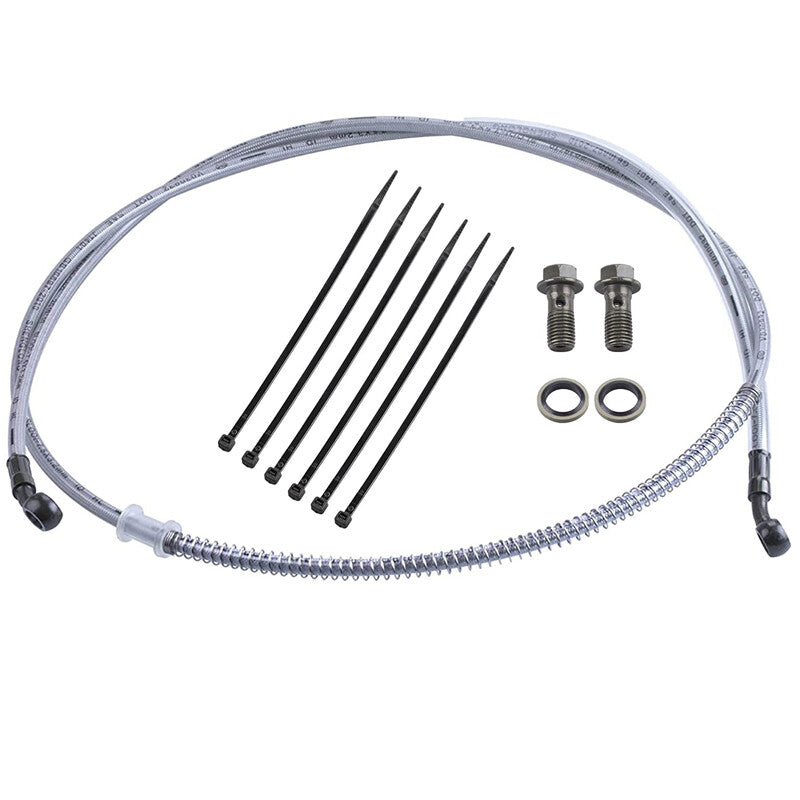 70.87 M10 Motorcycle Brake Oil Hose Line Stainless Steel End Braided US v