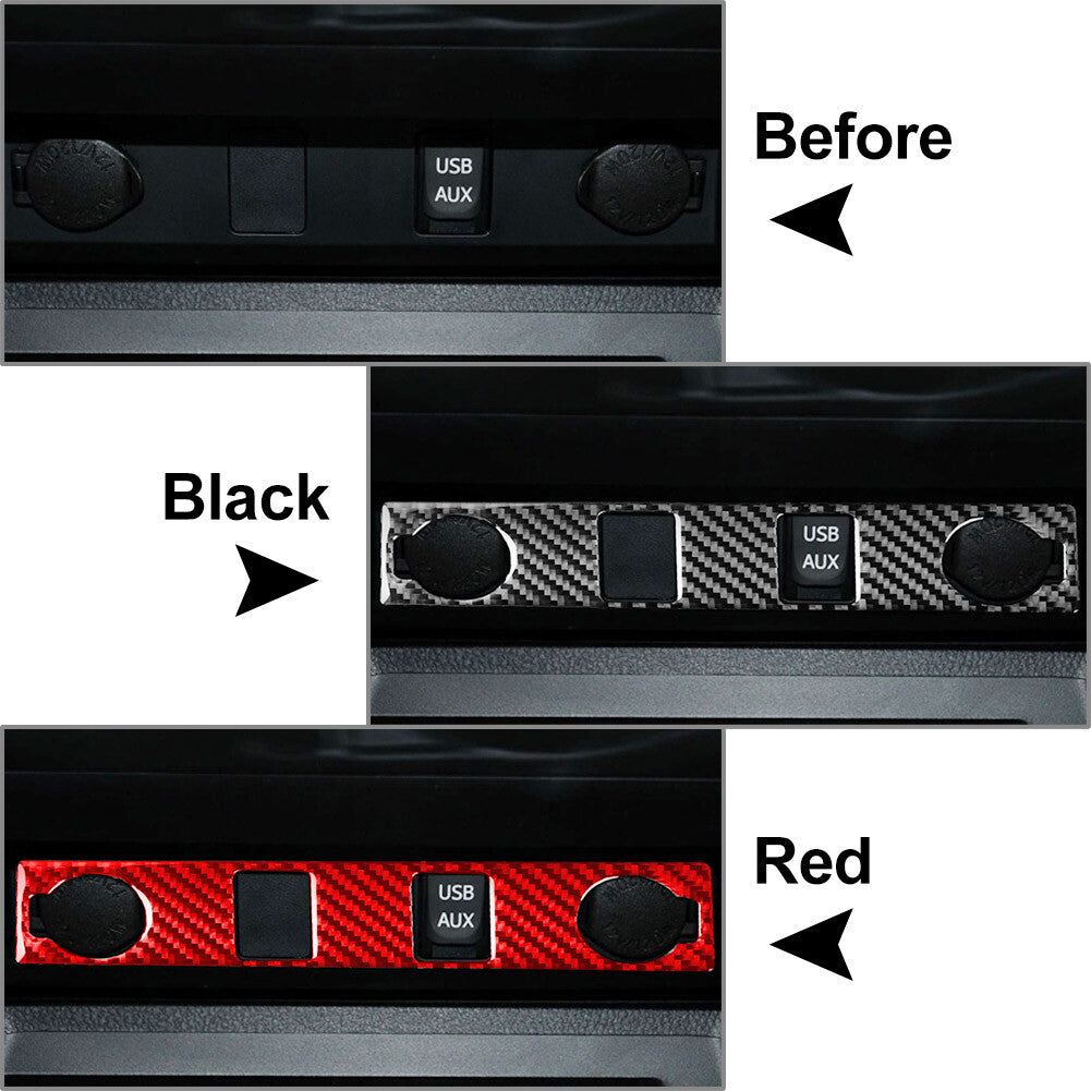 Carbon Fiber Look Cigar Lighter Panel Cover Trim for Toyota Tundra 2014-2021