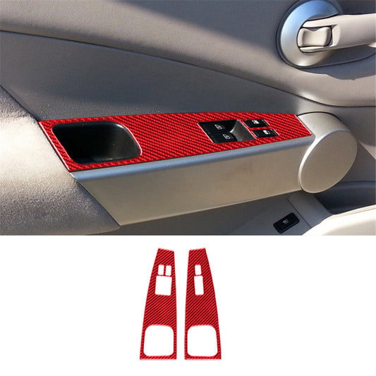2Pcs Carbon Fiber Cheat Heated Button Sticker Trim Cover for Honda for Civic Coupe v