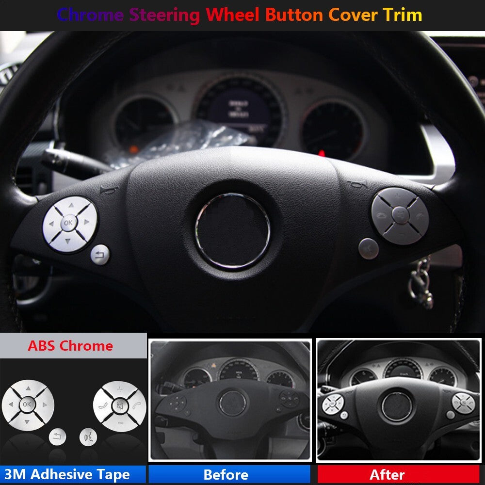 12x for Mercedes-Benz W212 W204 W221 X204 Car Steering Wheel Switch Cover Trim