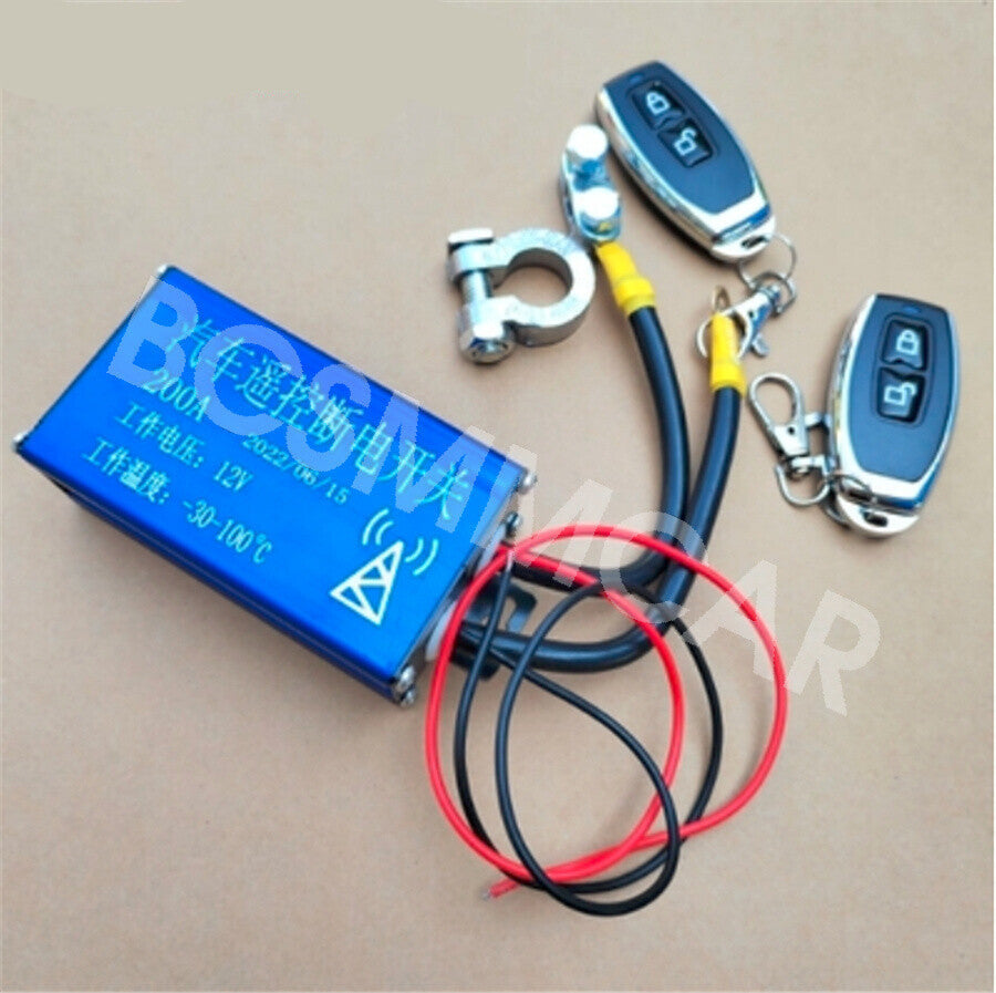 Remote Control Relay Car Battery Disconnect Cut Off Isolator Switch Kit 200A 12v