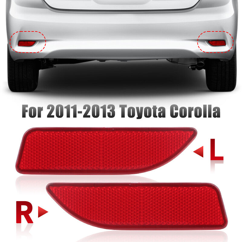 1Pair LeftRight Rear Bumper Reflector Light Lamp For 2011-2013 for Toyota for Corolla