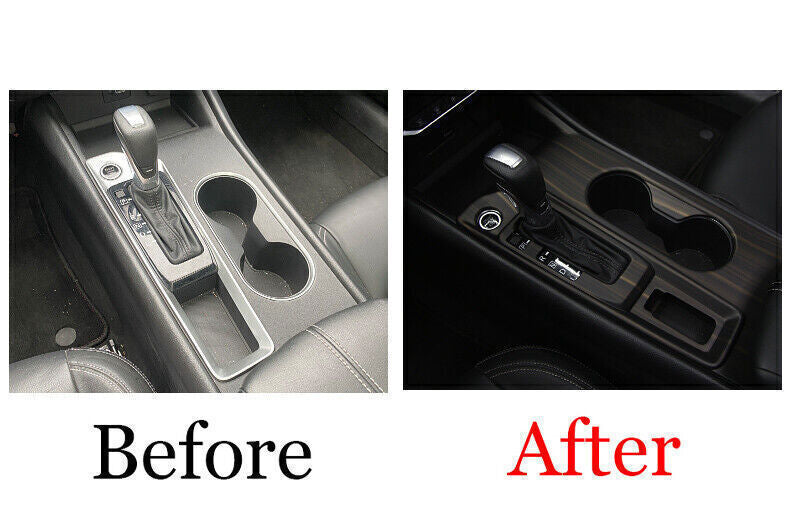 Console Gear Shift Water Cup Panel Fit for Nissan Altima 19-22 Matte Wood Grain