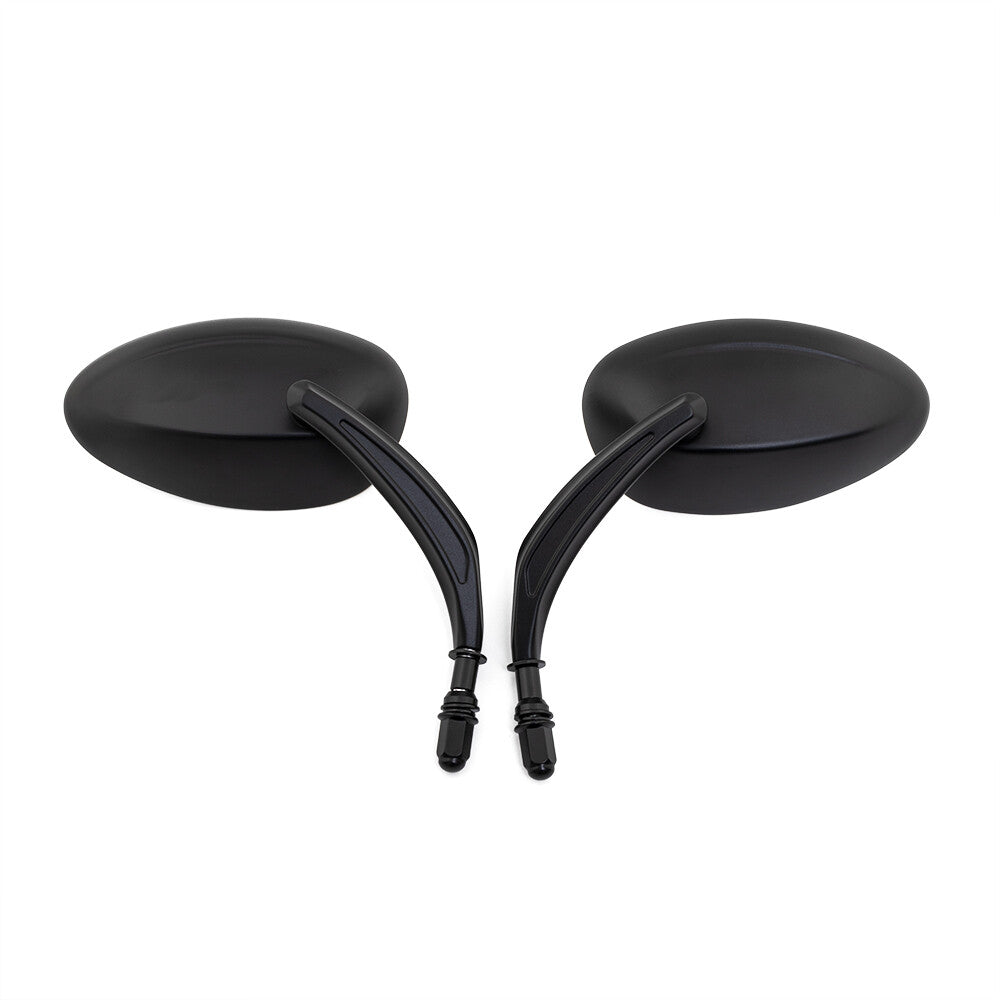 Black Oval Rearview Side Mirror for Harley Sportster 1200 883 Dyna Street Bob Q
