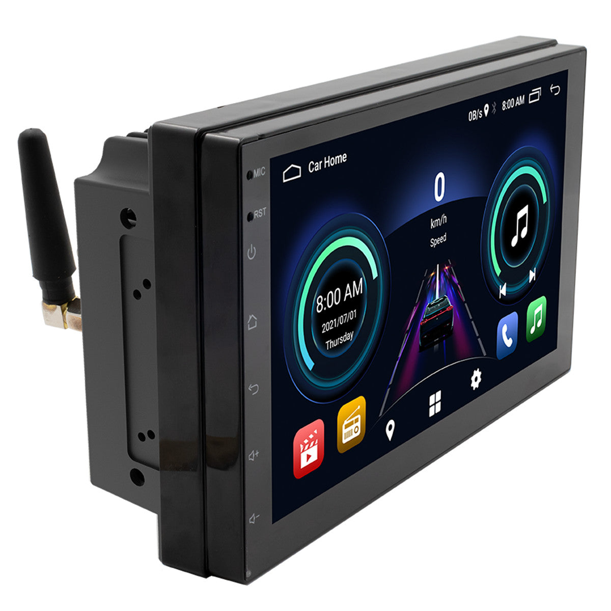 Android 10.1, 7-inch touchscreen car radio multimedia player with 4 LED rear camera - n