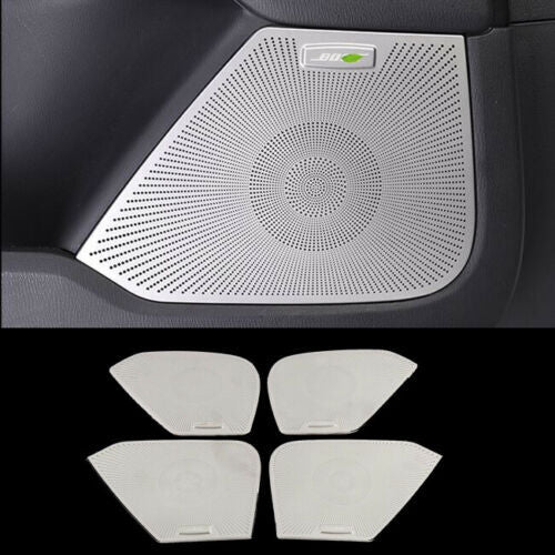 4P for Mazda CX-5 2017-2021 Silver Inner Door Horn Cap Speaker Audio Cover Trim