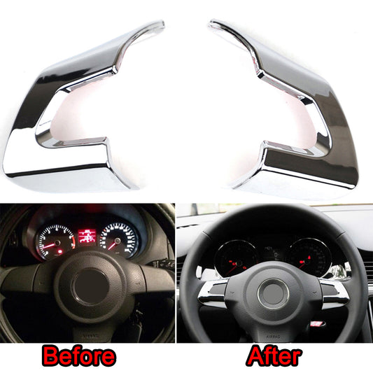 Chrome Steering Wheel Cover Trim for VW for Jetta for Golf MK6 Polo for Bora Car Accessories Q