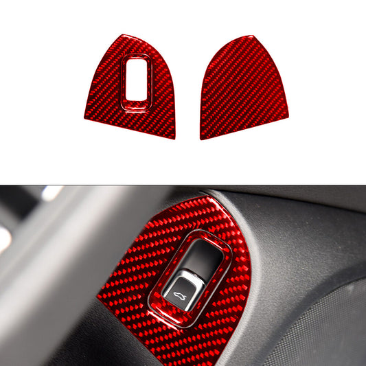 2 pieces of carbon fiber style rearview mirror cover decorative caps suitable for Altima 2013-2018- v