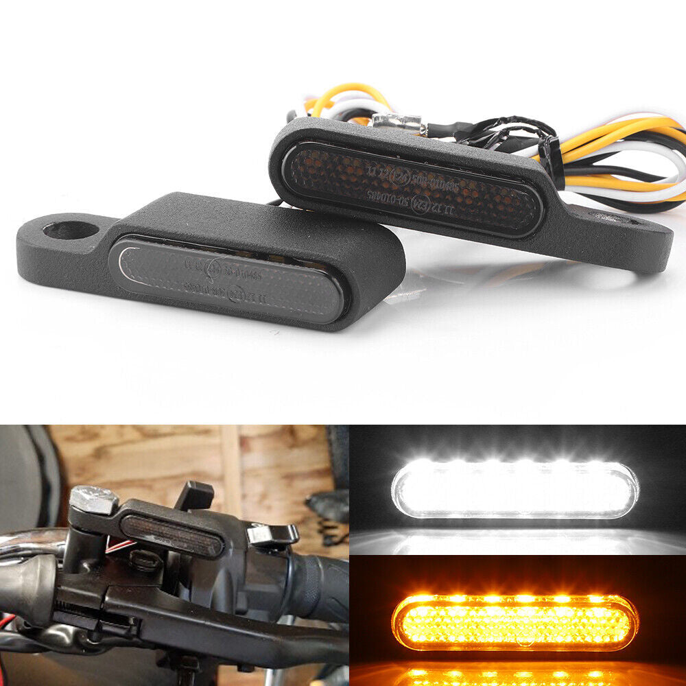 Motorcycle LED Indicator Amber Indicator White Running Light for Bobber Chopper Q