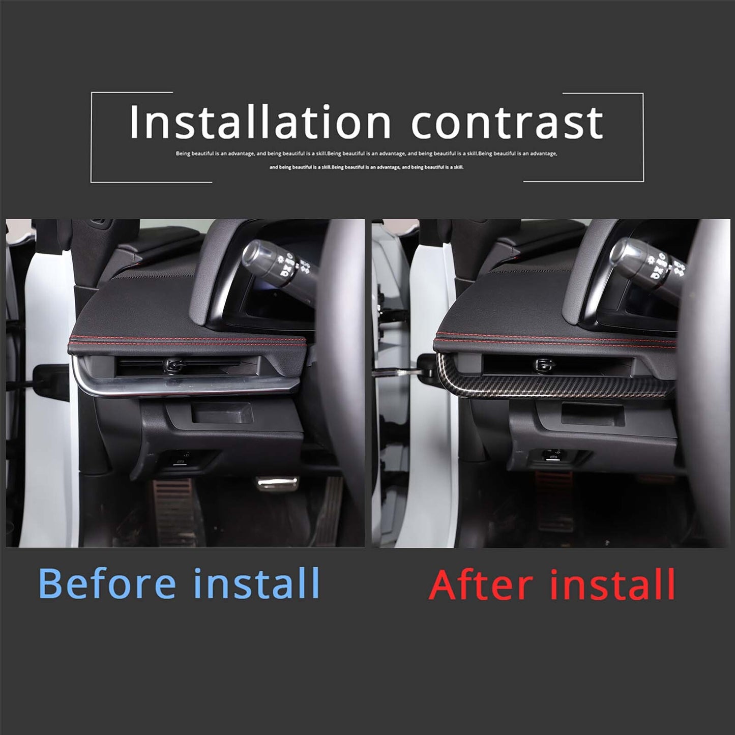 Carbon fiber ABS dashboard panel trim for Corvette C8 Z51 Z06 2020-23 - n