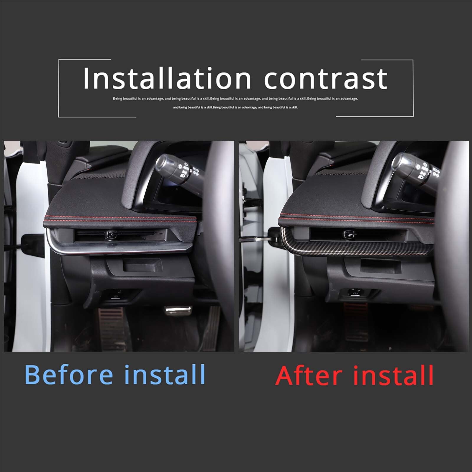 Carbon fiber ABS dashboard panel trim for Corvette C8 Z51 Z06 2020-23 - n