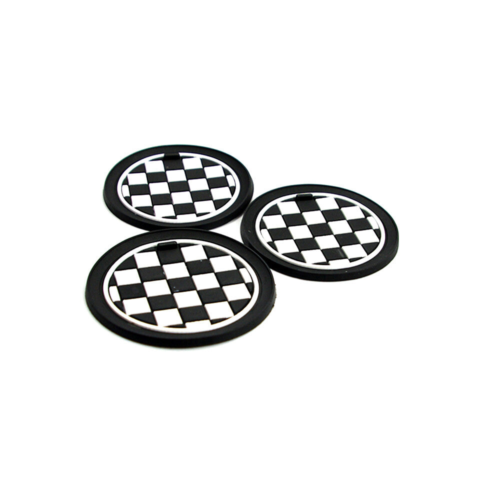 3X Black White Racing Anti-Slip Cup Mat for Mini Cooper JCW R55 R56 R57 R58 Q