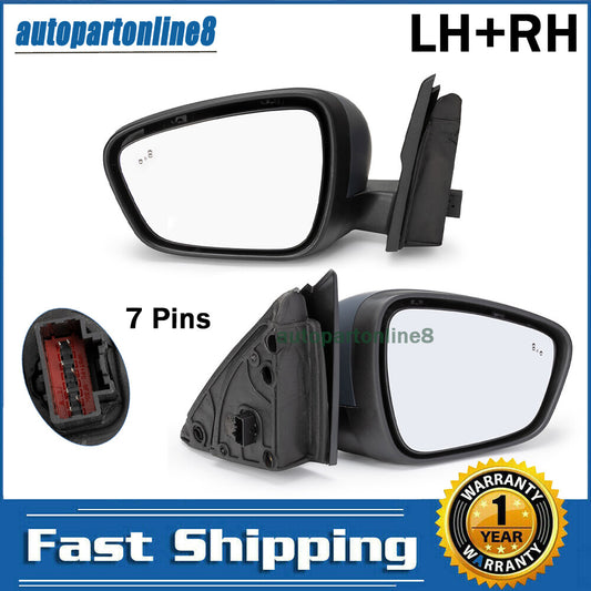 Pair Left + Right Side Mirror With Blind Spot / Heat Fits for Ford Escape 2020-2023