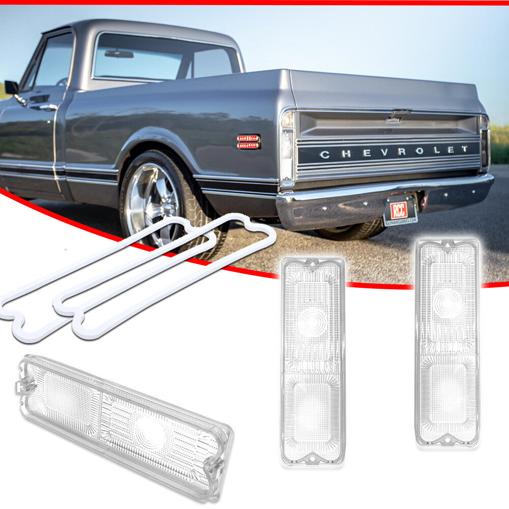 Suitable for 1967-1972 Fleetside /Jimsy pickup truck transparent taillight lens 2x- v
