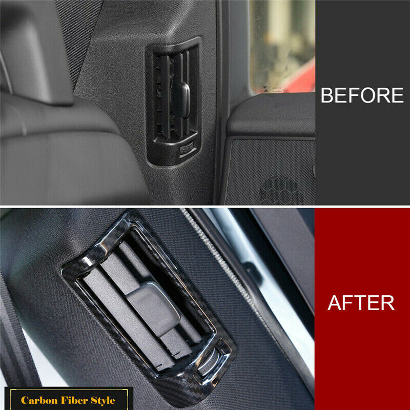 Carbon Fiber Rear B Pillars Air Outlet Vent Cover Trim for Volvo XC60 2018-2021