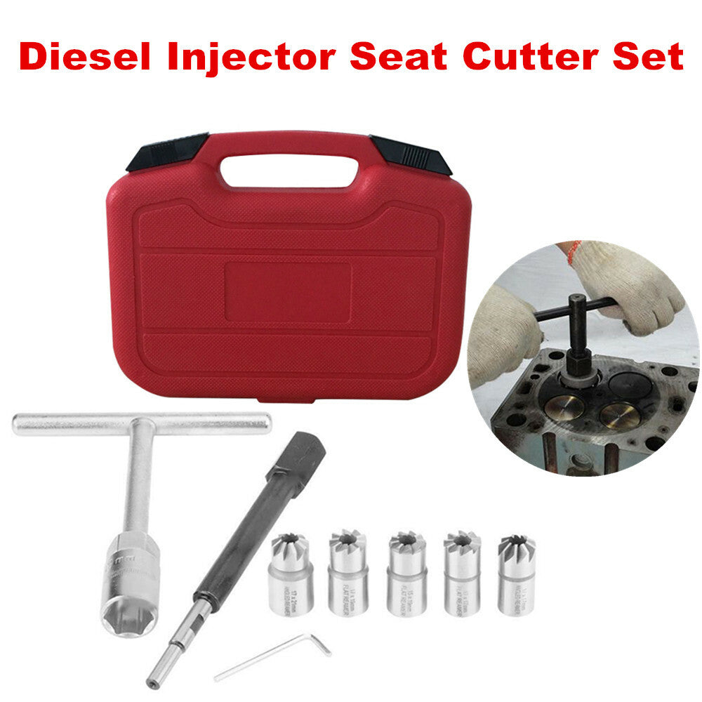 8-Piece Diesel Injector for Seat Cutter Cleaner Universal Injector Cleaning Tool Kit n