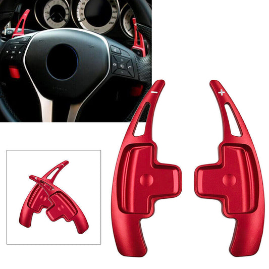 Red Car Steering Wheel Paddle Shift Extension Fit M- for Benz A B E R M GLK SLK-Class