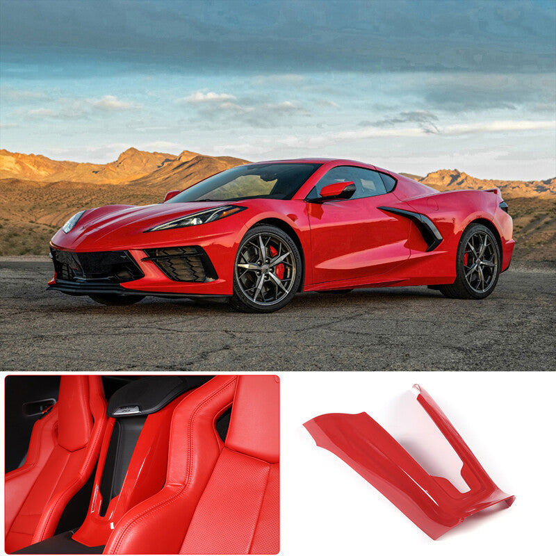 Red carbon fiber door small tweeter frame decorative sticker for Corvette C7 2014-2019- v