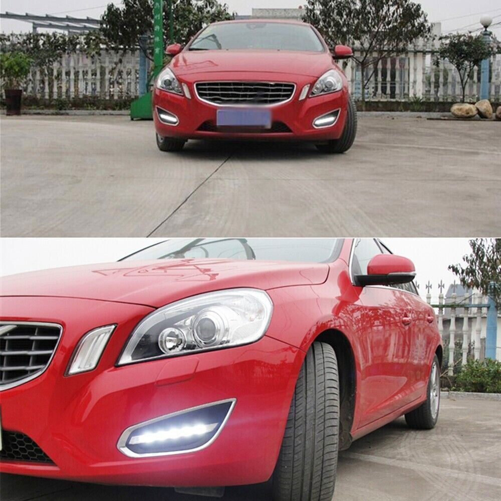 for Volvo S60 T5 2009-13 DRL Fog Lamp Front Bumper LED Daytime Running Light 2x