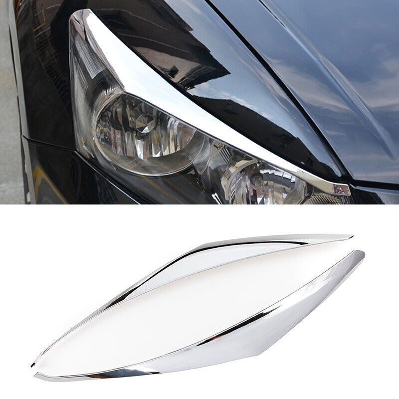 2P for Honda Accord 2008-2012 ABS Chrome Headlight Front Lamp Eyelid Cover Trims