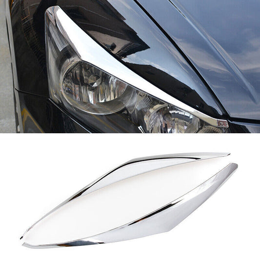 2P for Honda Accord 2008-2012 ABS Chrome Headlight Front Lamp Eyelid Cover Trims