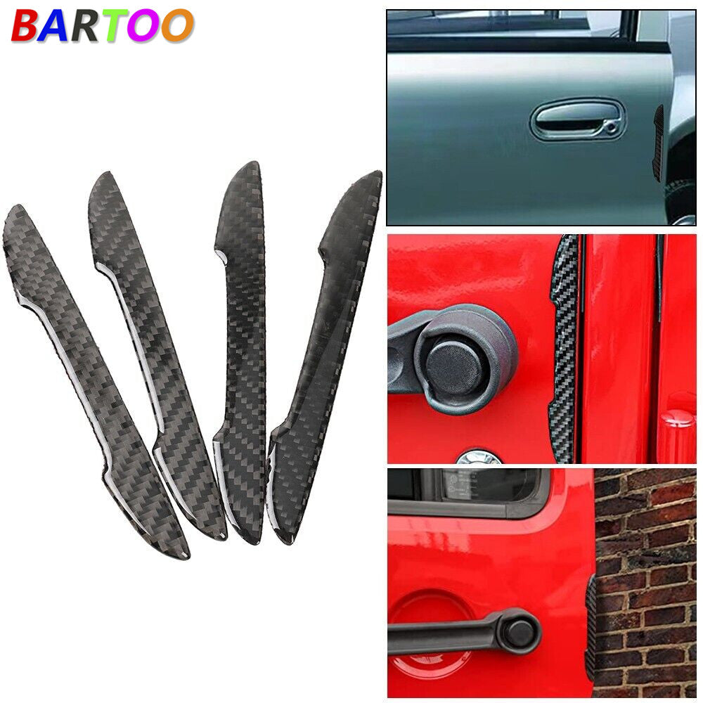 Universal Black Carbon Fiber Car Side Door Edge Protection Guards Trim Sticker