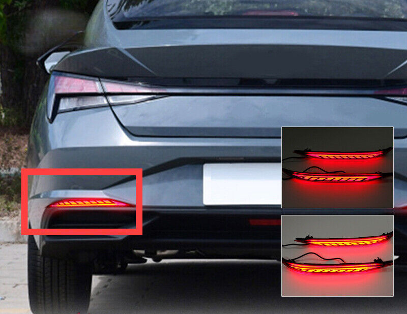Rear Bumper Reflector Light Turn Signal Brake Lamp for Hyundai for Elantra 2021-2023