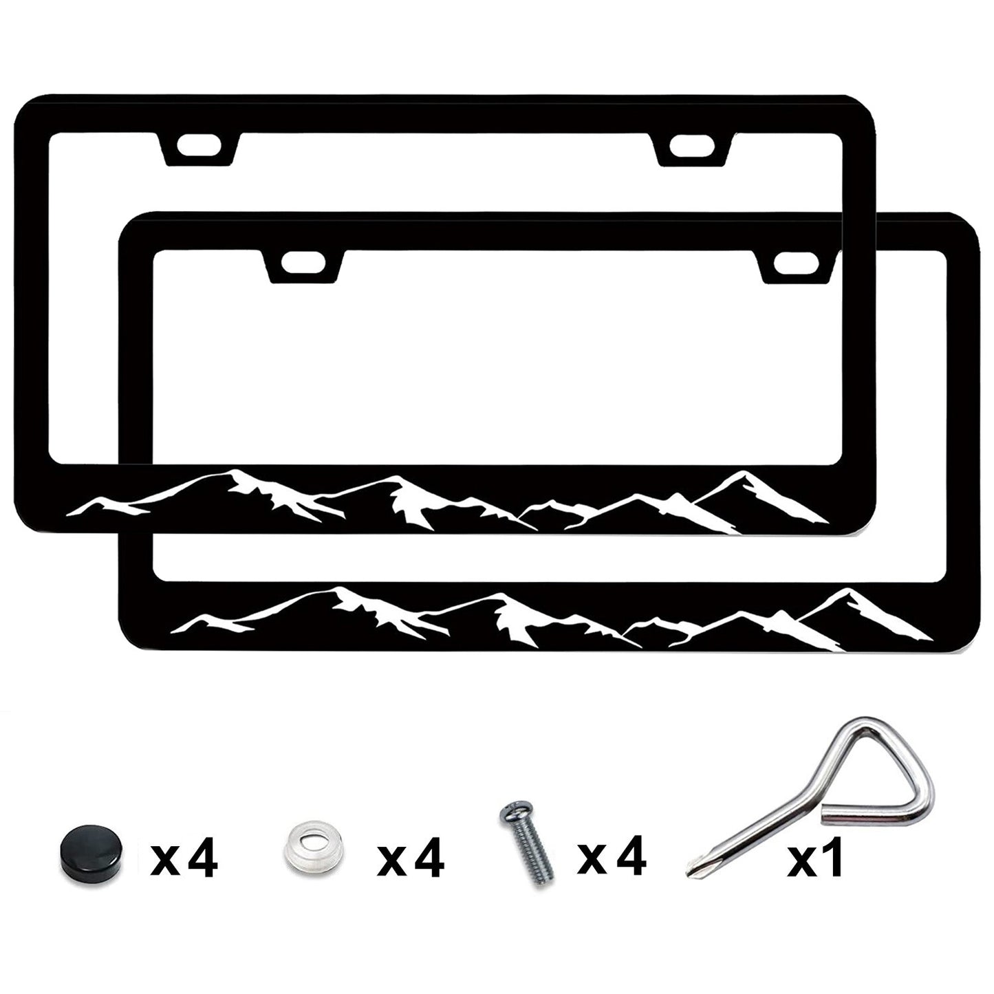 2 Metal Fittings for Mountain Range License Plate Rack Cover Accessories n
