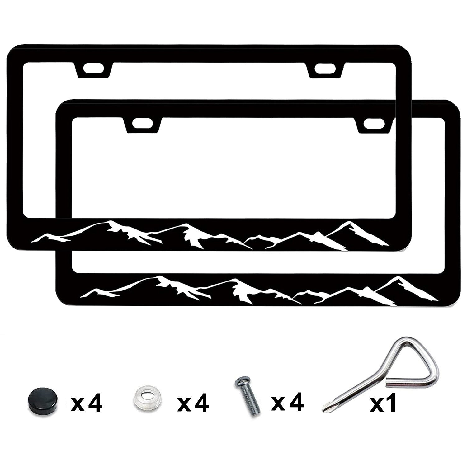 2 Metal Fittings for Mountain Range License Plate Rack Cover Accessories n