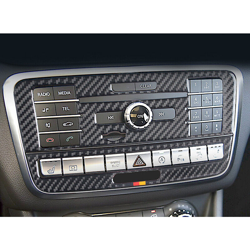 Carbon fiber center control CD panel frame cover trim for GLA CLA- n