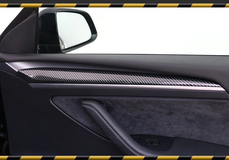 Suitable for Model 3 for Model Y 2020 - 2023 ABS carbon fiber inner door panel cover (2 pieces) n
