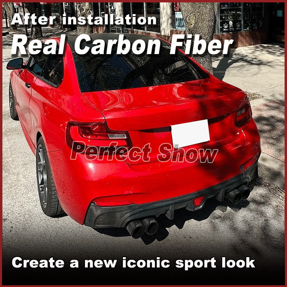 for BMW F22 M-SPORT M235i M240i 14-19 Real Carbon Fiber Rear Bumper Diffuser Lip