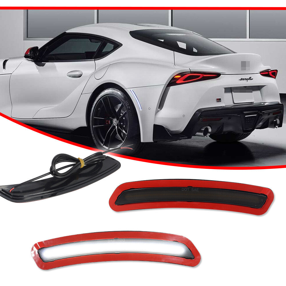 [Full LED] Rear White Smoked Side Marker Lights Package for 2020+ for Toyota GR Supra