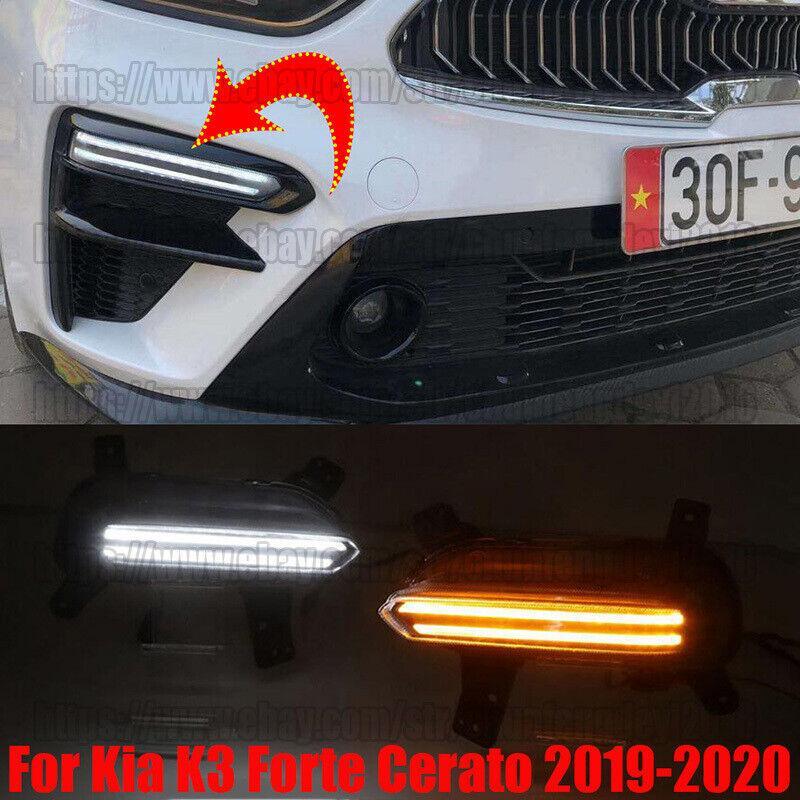 LED DRL Daytime Running Driving Light W/ Turn Fit for Kia K3 Forte Cerato 19-20