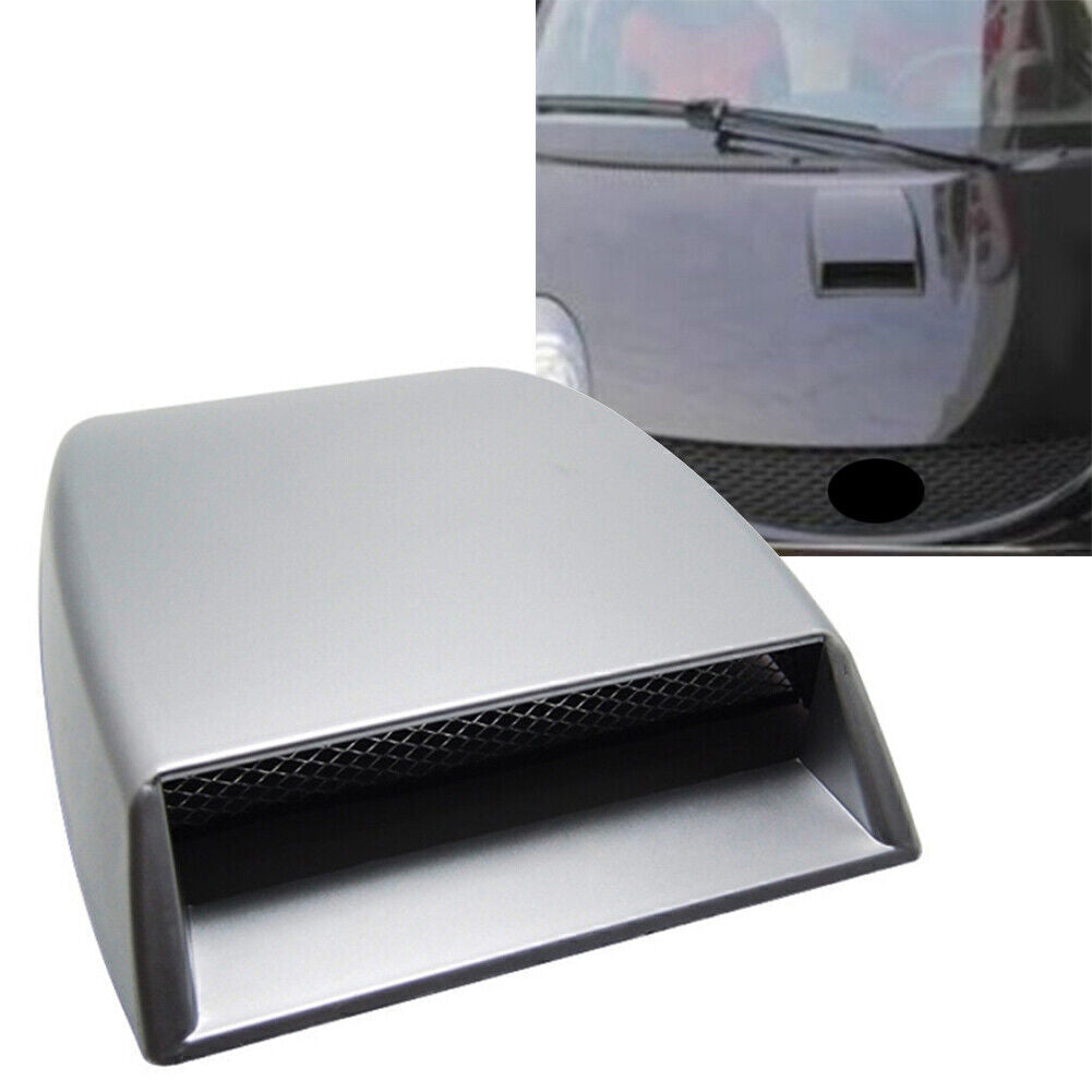 Universal Car Vent Air Flow Intake Scoop Bonnet Hood Decoration Cover Grey