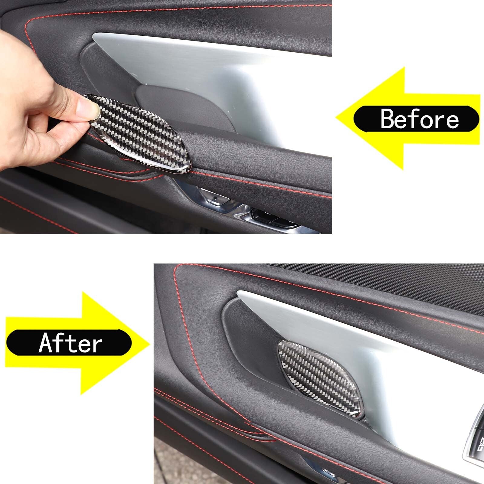 Carbon fiber door handle storage box decorative sticker for Corvette C8 2020-2023 n