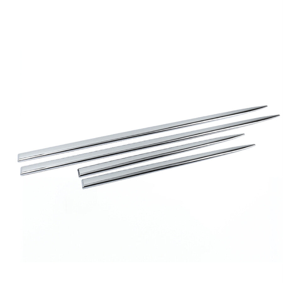4 × Chrome Side Skirt Door Side Line Sill Garnish Body Molding Trim Cover Glossy