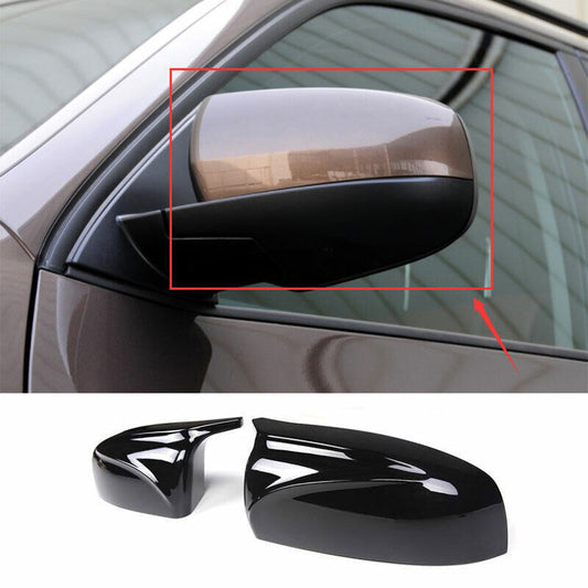 for BMW X5 E70 X6 E71 2008-13 Black OX Horn Rear View Side Mirror Cover Trim 2P