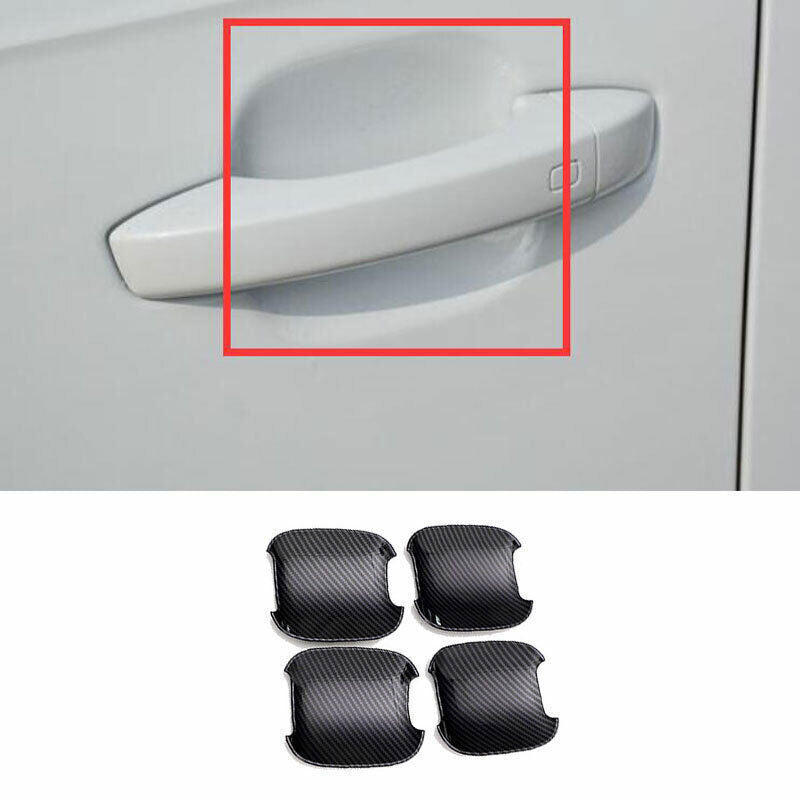 Fit for Audi Q7 2016-2019 ABS Carbon Fiber Exterior Side Door Bowl Cover Trim 4P