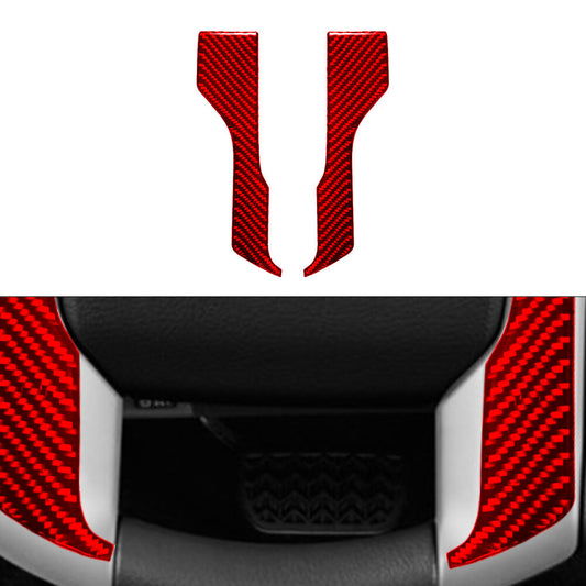Red Carbon Fiber Steering Wheel Button Trim for Toyota Tacoma 2012-2015 Type-A