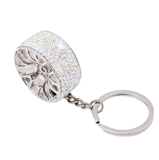 Carbon Fiber Leather Red Car Key Chain Key Ring Horseshoe Buckle for Audi Q3- v