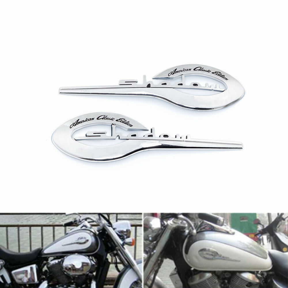 Motorcycle Chrome Fuel Gas Tank Emblem Badge Decal Sticker for Honda Shadow 750 Q