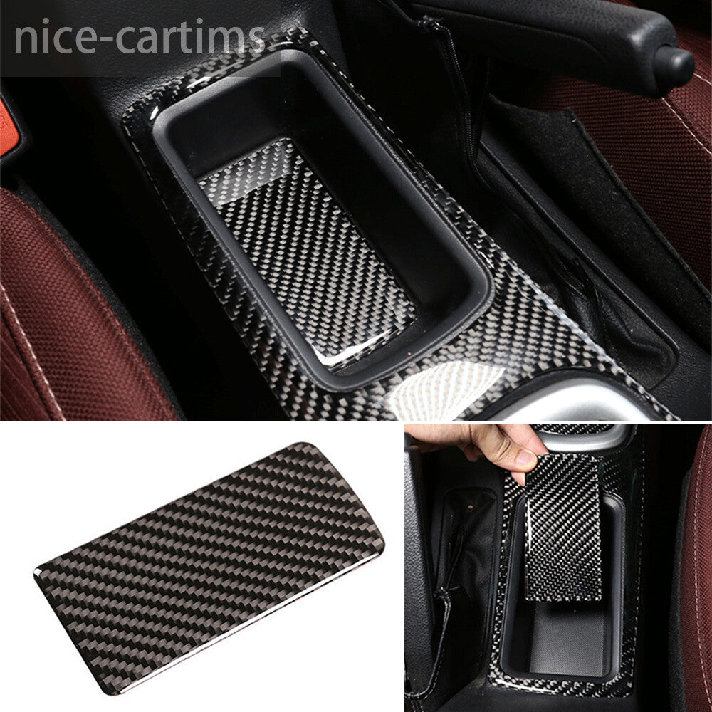 For T@yota Hilux Revo 2015-21 Carbon Fiber Gear Shift Storage Box Pad Panel Trim