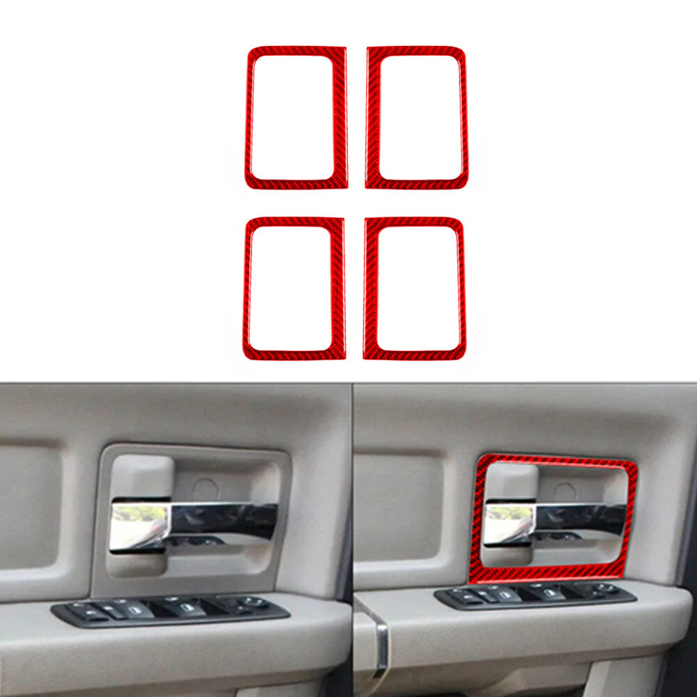 3Pcs Red Carbon Fiber Center Console Panel Cover Trim For Ranger 2019-2022 v